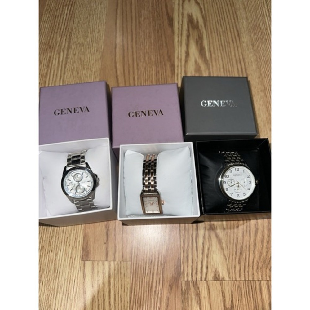 Lot of 3 Geneva watches NEW IN BOX NIB Perfect condition unworn‎